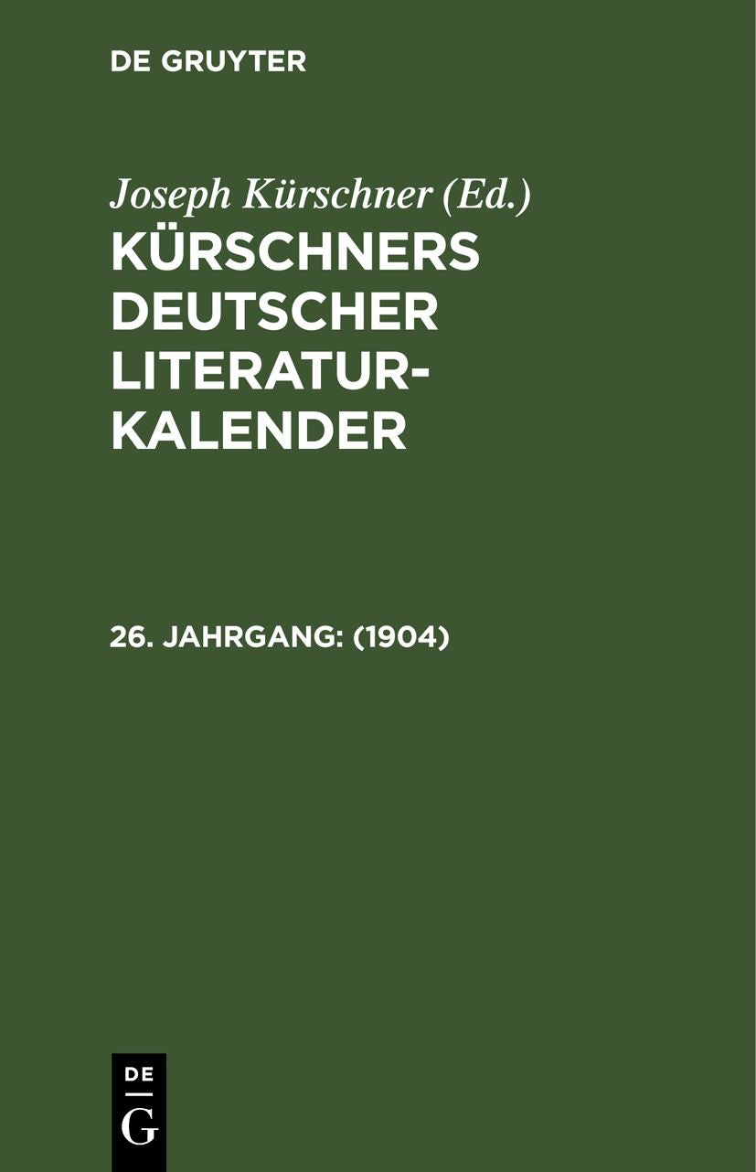 Book cover image for 1904 ISBN: 9783112445792